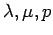 $\lambda,\mu,p$